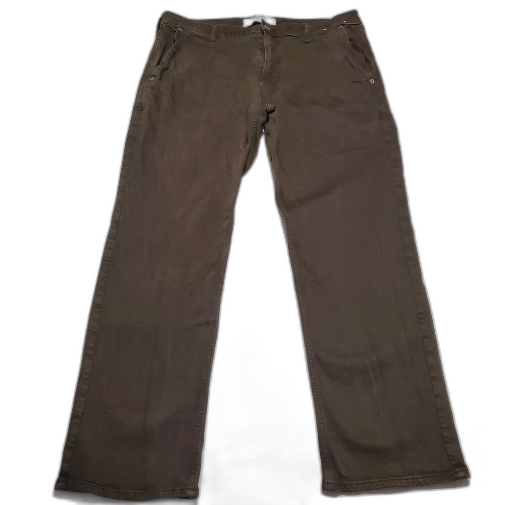 Hollister Men's W34 L30 Straight Fit Chino Pants Brown 5 Pocket Cotton Blend